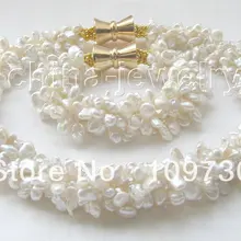 Ювелирные изделия 00118 5row 8 мм белый БАРОККО Кеши REBORN FW жемчужное ожерелье и браслет