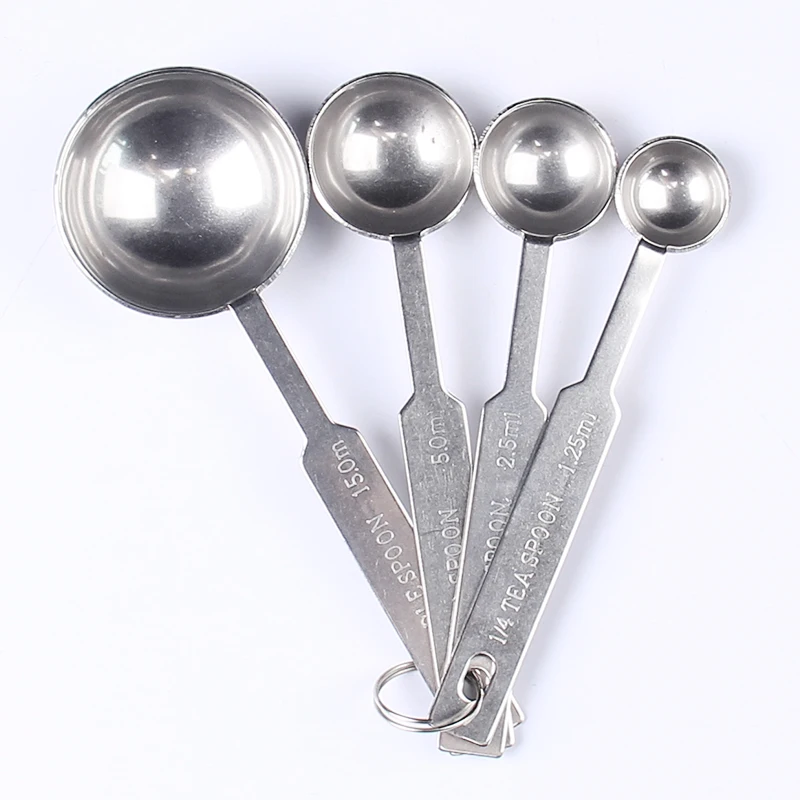 

4pcs/Set Measuring Spoon Stainless Steel Medidas De Cozinha Coffee Measuring Spoons Tea Cuchara Colher Medidora kitchen Tools