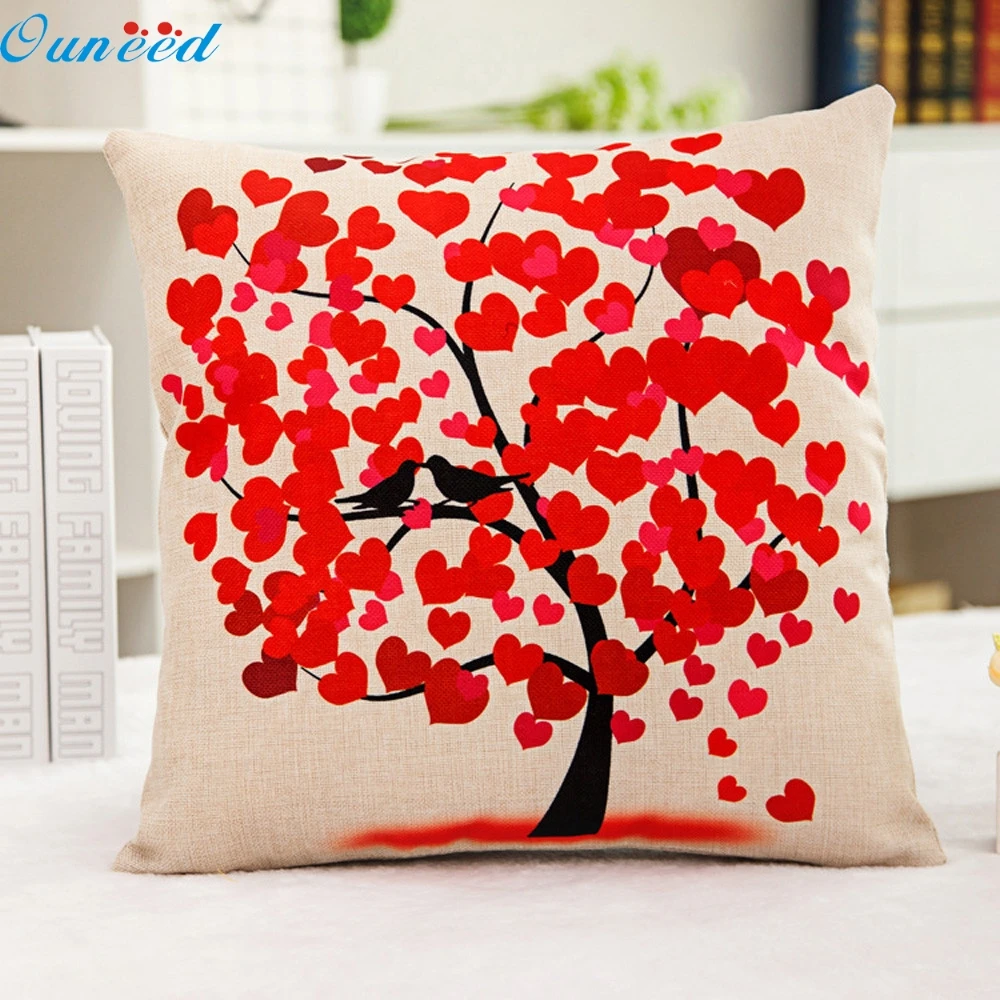 Ouneed Happy home Throw Pillow Case Pillow Cover Living Room Sofe Home Silks Satins Square ...