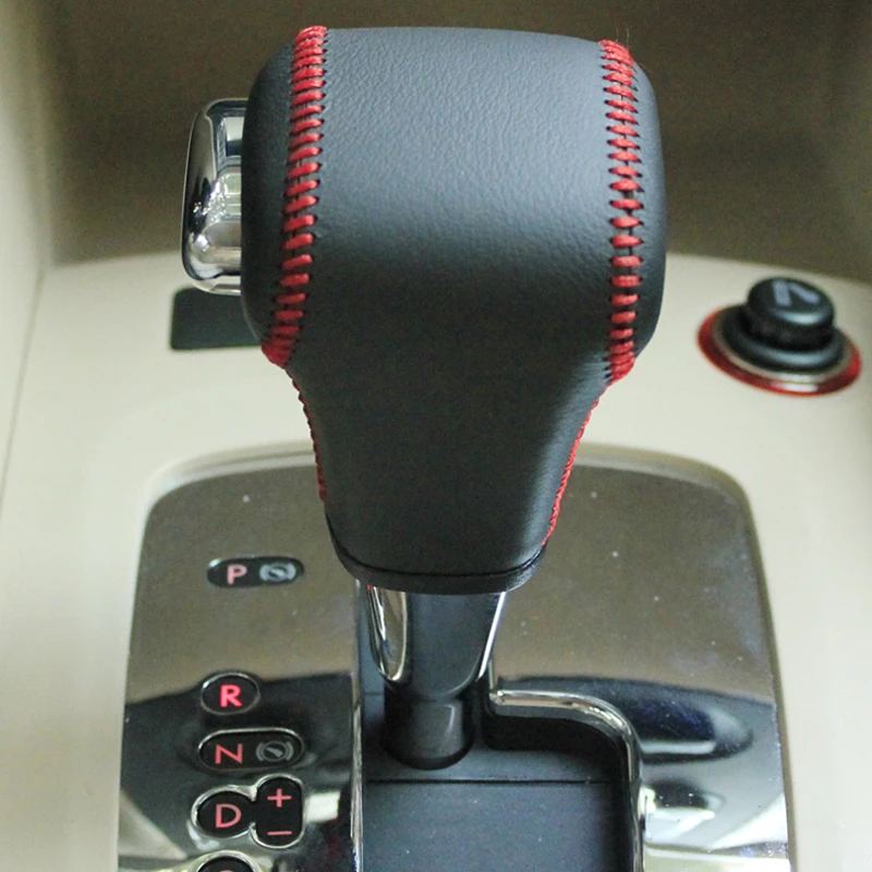 

Free Shipping High Quality Cowhide Top Layer Leather Automatic Gear Shift Collars Gear Cover For Volkswagen Golf 6 Polo Tigua