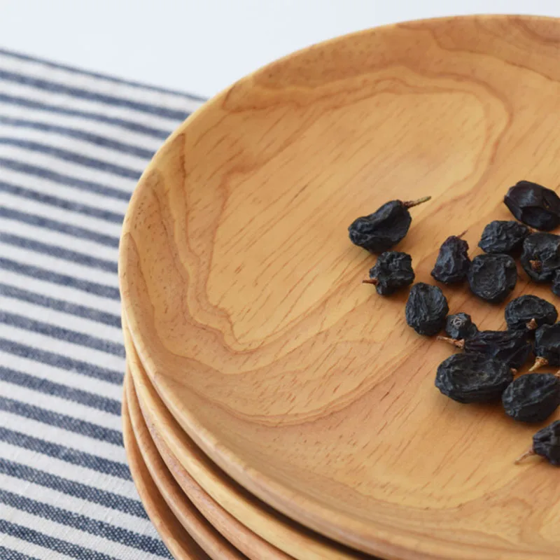 2 стая деревянная тарелка для фруктов хлеба десертов твердая посуда ручной