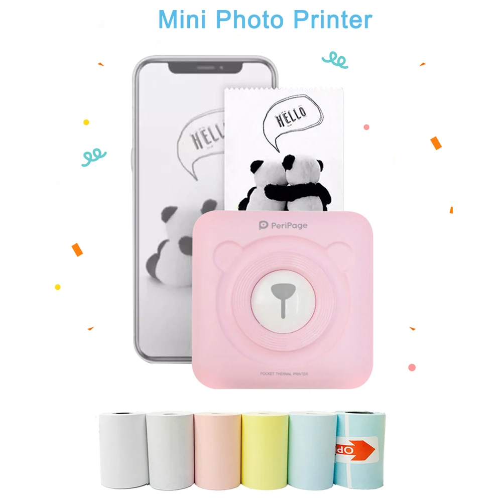 Peripage البسيطة جيب طابعة الصور المحمولة الصور الحرارية طابعة بلوتوث USB للجوال الروبوت iOS الهاتف PC A6
