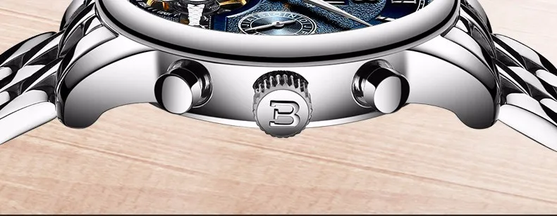 BINGER бизнес часы для мужчин автоматические светящиеся часы для мужчин Tourbillon водонепроницаемые механические часы Топ бренд relogio masculino Новинка