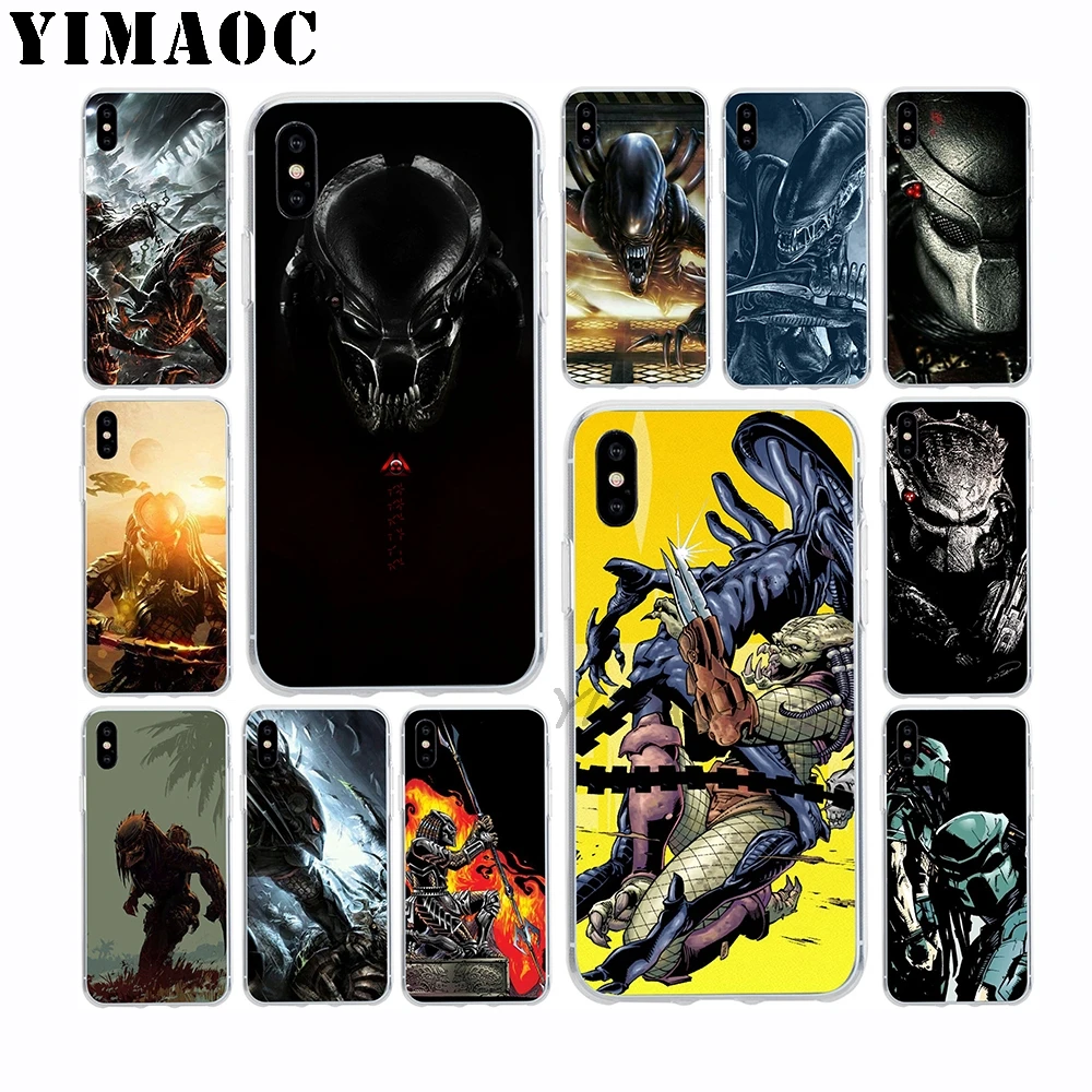 

Xenomorph Aliens predator Soft TPU Silicone Case for Apple Iphone Xr Xs Max X 10 8 Plus 7 6S 6 Plus SE 5S 5 7Plus 8Plus Cover