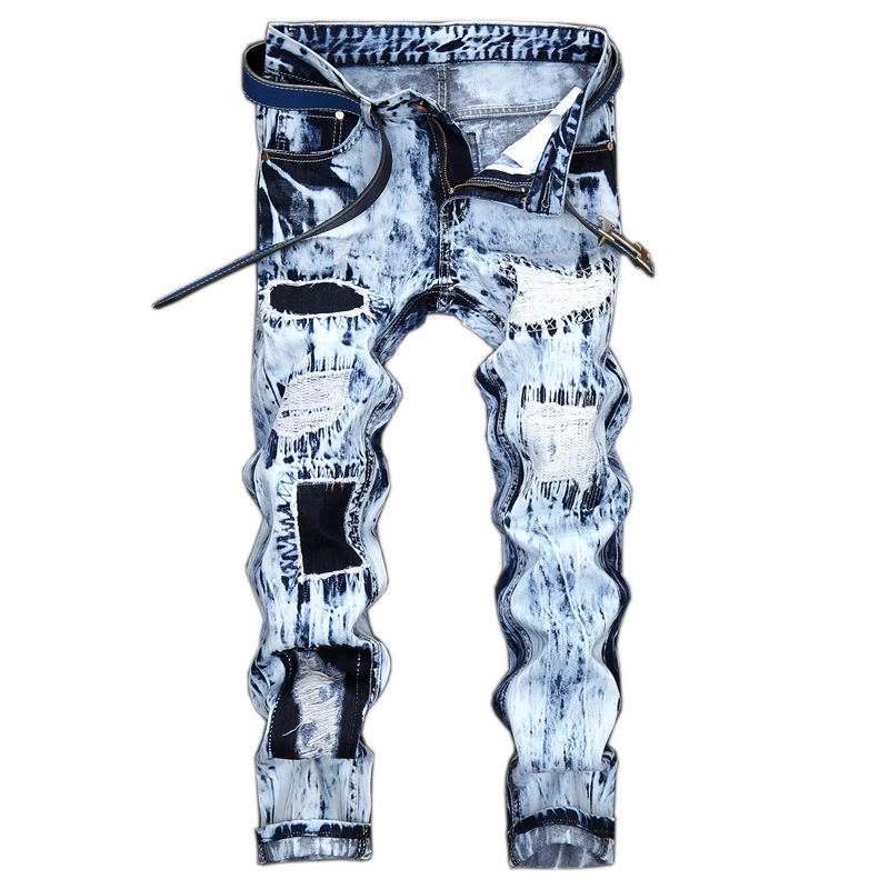 Fashion Light Blue Men Ripped Jeans Pants Slim Fit Distressed Denim Trousers Male Novelty Embroidered Hole Straight Casual Jeans Jeans Aliexpress Fashion Light Blue Men Ripped Jeans Pants Slim Fit Distressed Denim Trousers Male Novelty Embroidered Hole Straight Casual Jeans Jeans Aliexpress