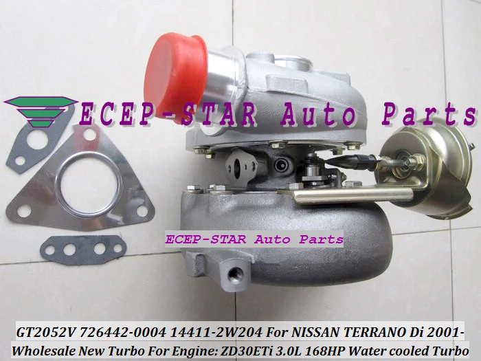 GT2052V 726442 5004S 14411 2W204 Фотогалерея воды для NISSAN Pathfinder Mistral TERRANO 2001 ZD30ETi 3.0L 168HP|turbocharger