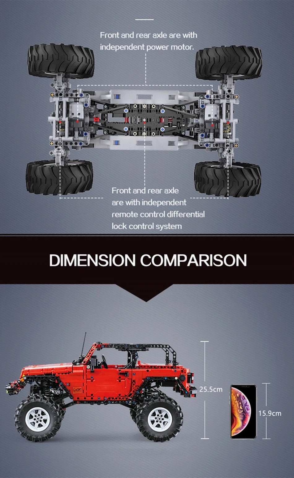 CaDA дистанционного Управление Jeep Wrangler авантюриста транспортного средства для бездорожья Р/У Машинки 1941 шт с светодиодный свет двигатель Мощность игрушки подарки C61006