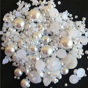 Wholesale FINGERINSPIRE 60 Pcs 25mm Beige Flat Back Pearl Extral Large  Cabochon Half Pearls Bead with Container Large Half Round Pearl Loose Beads  Gems for Shoes Wedding Dress Phone DIY Crafts Making 