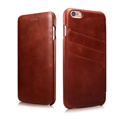 ICARER держатель для карт из натуральной кожи чехол для iPhone6 6s 4,7 дюймов винтажный флип-чехол с отделением для карт задняя крышка - Цвет: For iPhone 6 6s