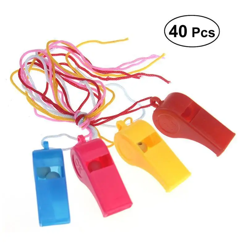 

Plastic Whistle Necklace on Braided Cord Referee Coaches Training Sport Whistle Kids Children Gift Party Favor