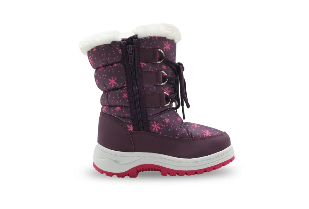 Apakowa/зимняя обувь для девочек; для малышей; для маленьких девочек; из водонепроницаемой кожи; теплые школьные ботинки для холодной погоды; шерстяные ботинки принцессы