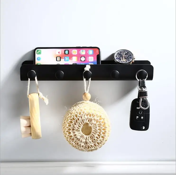 Wall Mounted Black Coat Hooks Black Robe Hook Holder Hanger Bathroom