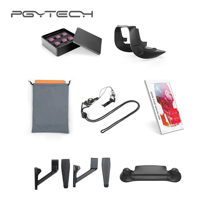 

PGYTECH Filters Landing Gear Extensions Landing Pad Lens Hood Remote Controller Clasp Skin 7In1 Accessories Combo for MAVIC AIR