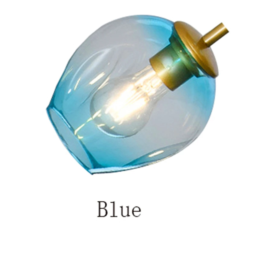 Современный светодиодный подвесной светильник, молекулярная лампа, подвесной потолочный светильник, декор одежды, стеклянный шар, лампа для гостиной, спальни, столовой, светильник - Цвет абажура: Blue