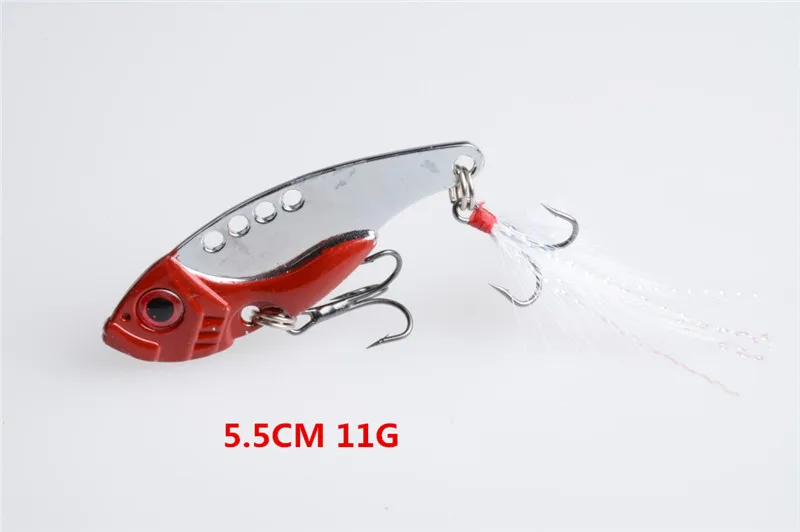 Super Deal Minnow VIB Spoon Fishing Lure with 2 Treble Hooks Artificial Hard Baits Lure Fishing Accessories (4)