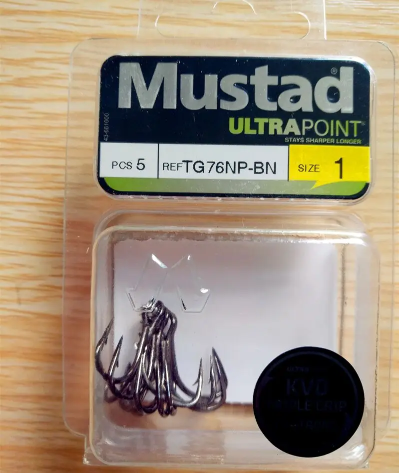 Mustad тройные Крючки TG76NP-BN KVD крючки сильные острые колючие крючки Mustad Крючки из высокоуглеродистой стали спички Кривошип VIB Рыбалка pesca