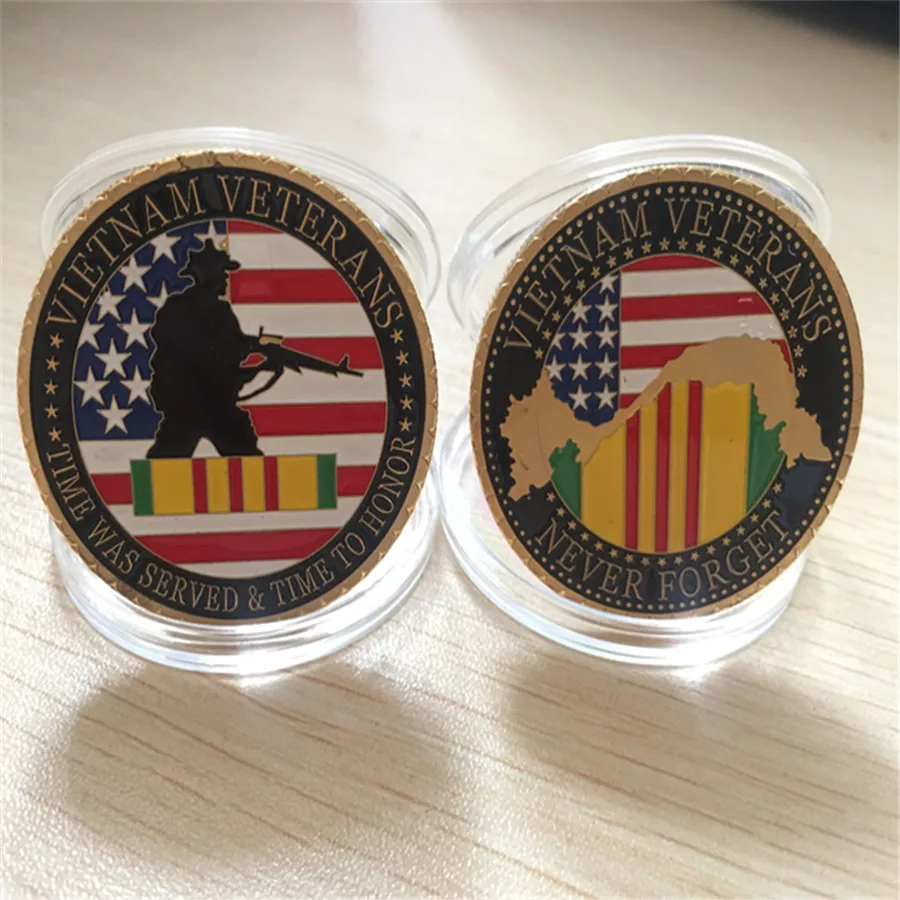 Free-Shipping-United-States-Military-Vietnam-Veterans-24K-Gold-Plated-Challenge-coin