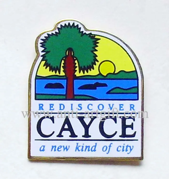 

Custom offset printing Logo city of lapel pin badges hard enamel hand made beach of party high quality design emblems