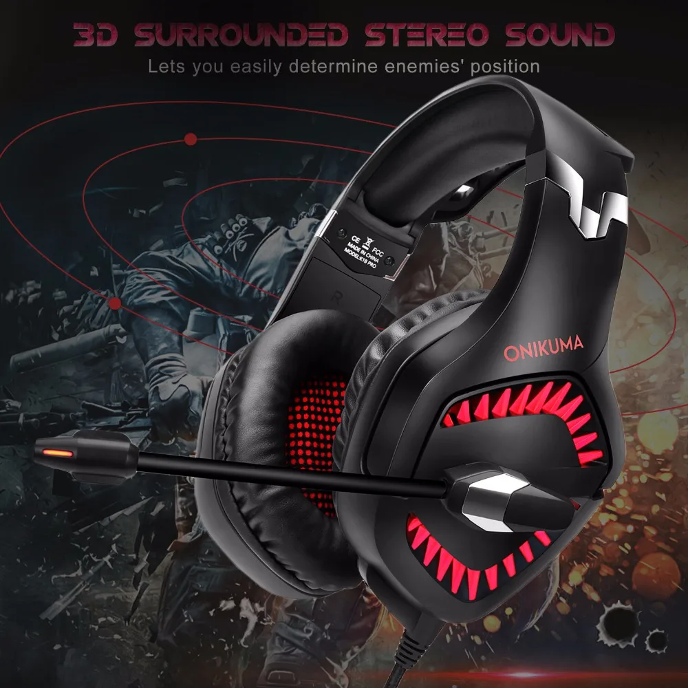 

Earphone Gaming Headset With Microphone Mic Gamer PC PS4 Game Stereo deep bass Gaming Headphones For Computer laptop gamer