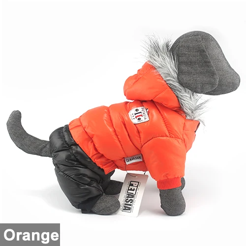 Orange PETASIA Зимняя одежда для собак, супер теплый пуховик для маленьких собак, водонепроницаемая куртка для домашних животных, хлопковые толстовки для чихуахуа, одежда для щенков - Цвет: Orange PETASIA
