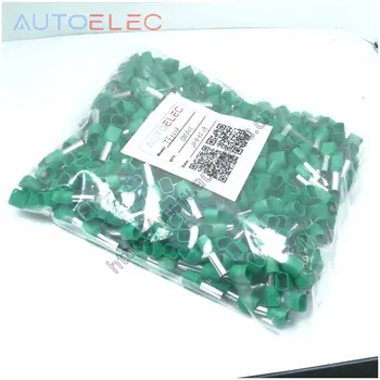 

TE6014 500pcs Wire Ferrules End Sleeve Double Cord End Terminal Copper Insulated Crimp Splice Terminal connector for two wires