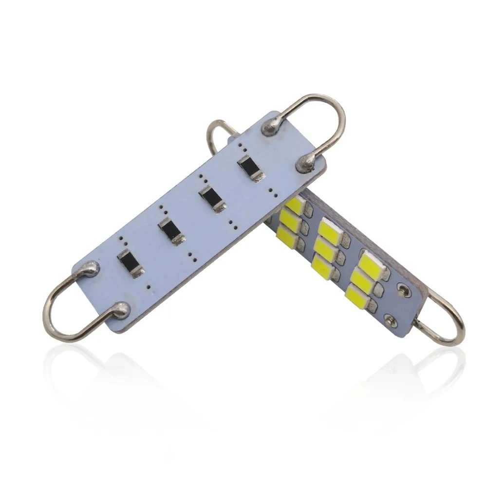 4 шт. * автомобильная лампа festoon 12smd 1210 12v c5w auto led Bulb f 44mm Car светильник светодиодное
