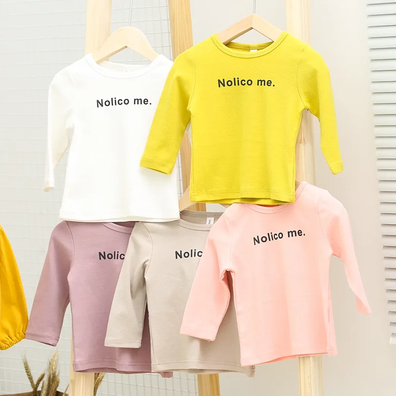 

Hot Sale New 2019 Children Girls T Shirts Nolico Me Print Kids Baby Boy Tops Long Sleeve T-Shirt Spring Tee Free Shipping