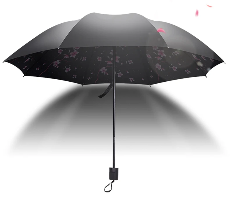 Sakura small fresh ins girl heart folding goddess umbrella dual-use female sun umbrella wpc sunscreen UV protection32