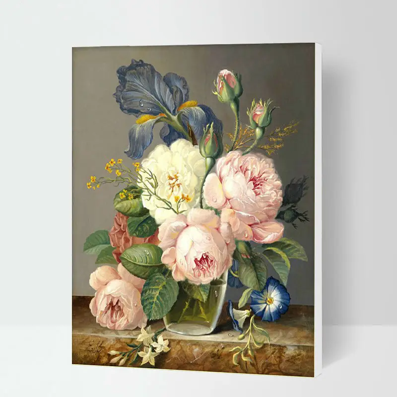 Digital Paint By Numbers Vase Flowers Diy Digital Painting Home Decor