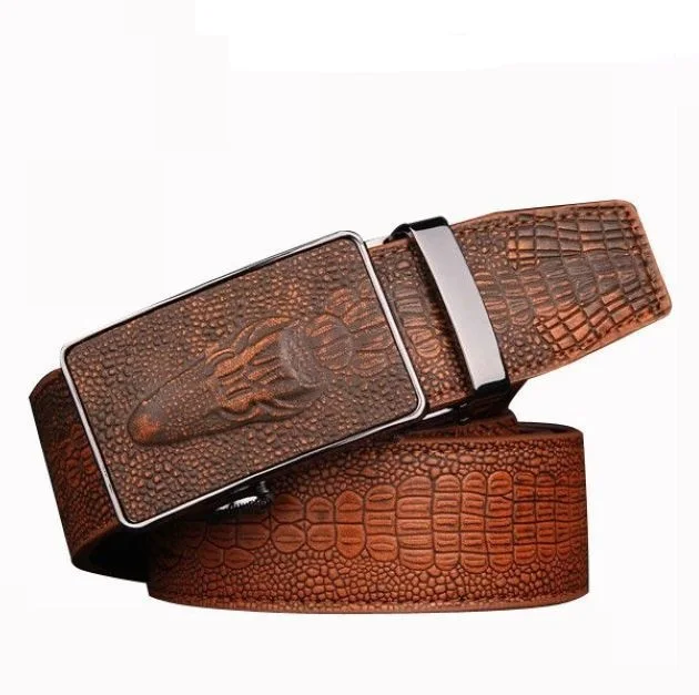 2015 New Sale Harajuku Pattern Genuine Leather Belts For Belt Croco Automatic Buckle Luxury Mens ...