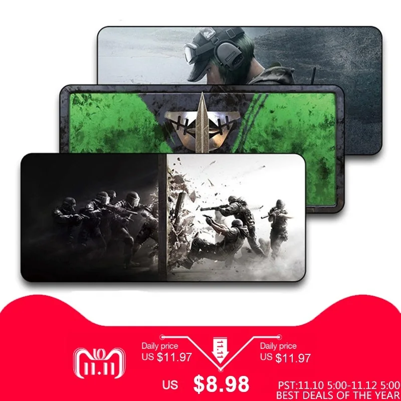 Rainbow six large non-slip professional esports game player mouse pad laptop home office computer PC table pad keyboard pad Rainbow six large non-slip professional esports game player mouse pad laptop home office computer PC table pad keyboard pad