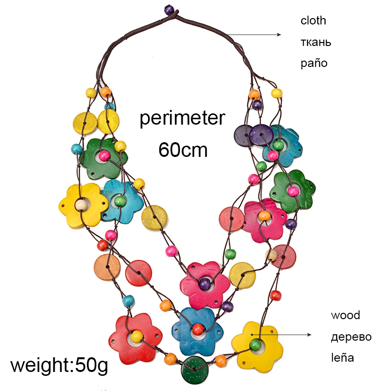 UDDEIN Bohemian maxi necklace for women party jewelry multi layer wood tassel pendant statement choker flower necklace collar - Image 6