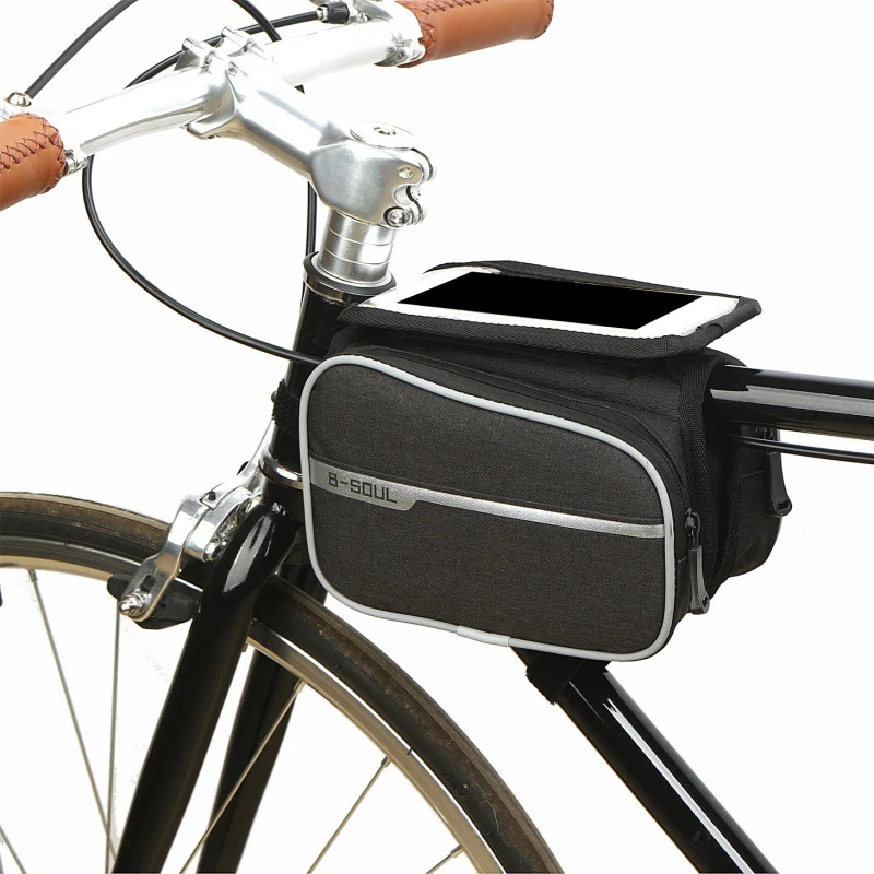 Для езды на велосипеде на улице Рамка Сумка Передняя труба сумка велосипедная сумка двойной пакет с водонепроницаемый для мобильного телефона Чувствительная сумка с сенсорным экраном