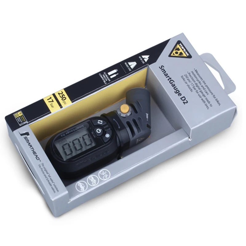 Topeak SmartGauge D2 Presta//Schrader Electronic Tire Air Pressure Gauge TSG-02