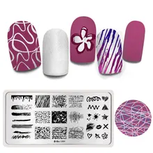 Harunouta штамповка для ногтей граффити линия Мультфильм Цветок Изображение Шаблон один штамп для маникюрные трафареты дизайн ногтей инструмент для ногтей
