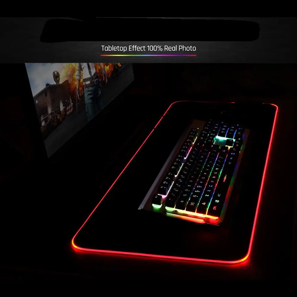 Большой RGB цветное светодиодное освещение игровой мышь Pad коврики 300*250 мм для портативных ПК