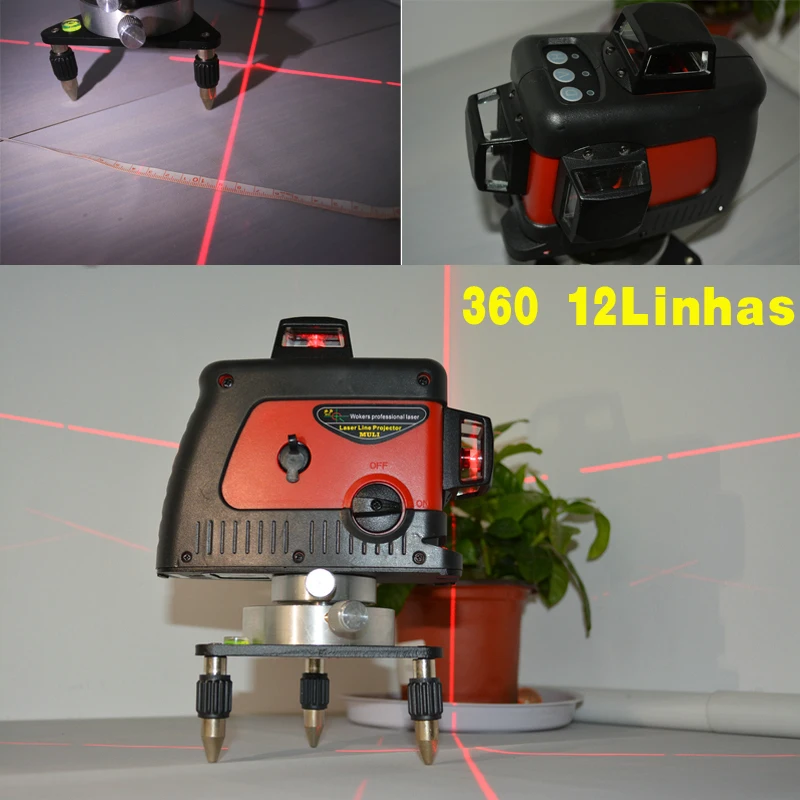 

8line12 line laser level 3DSelf-Leveling 360 Horizontal Vertical Cross Line Battery with Slash Function Super Powerful Red lines