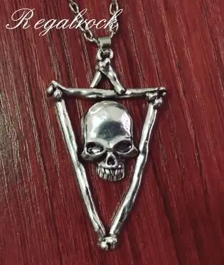 

Regalrock Hot Triangle Boho Lost Soul Anatomical Bone Anatomy Skull Necklace
