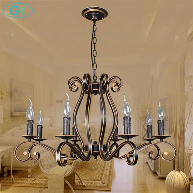 2018 New Europe Style Wrought Iron Chandelier Vintage E14 Candle Lustres Lighting For Living Room Dining 2018 New Europe Style Wrought Iron Chandelier Vintage E14 Candle Lustres Lighting For Living Room Dining