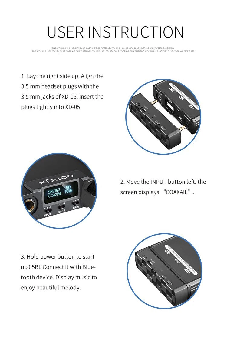 XDUOO 05BL Bluetooth 5,0 цифровой проигрыватель для XD-05 усилитель для наушников SBC AAC CSR8670 без потерь аудио для IOS Android