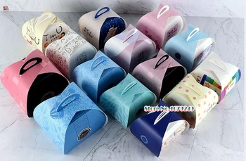 

9x9x7.5cm Small cut cake box, Portable Cake Boxes Cut Bread Cheese Box Swiss Roll Sandwich Gift Box 100pcs/lot