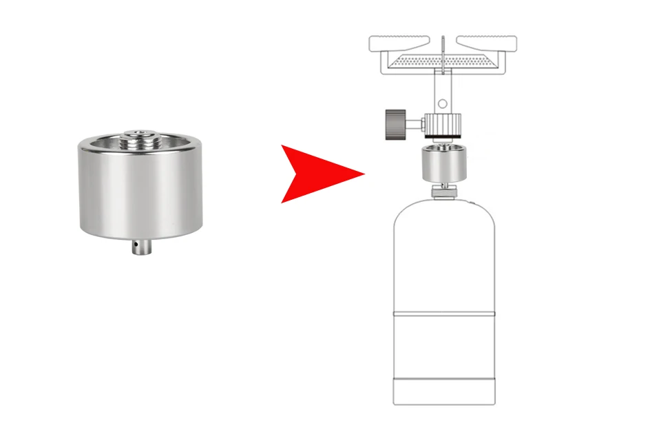 Acampar al Aire Libre Adaptador de Recipiente de Gas Convertidor de la v/álvula V/álvula Plana al Adaptador de Tanque de Gas MAPP de 1L