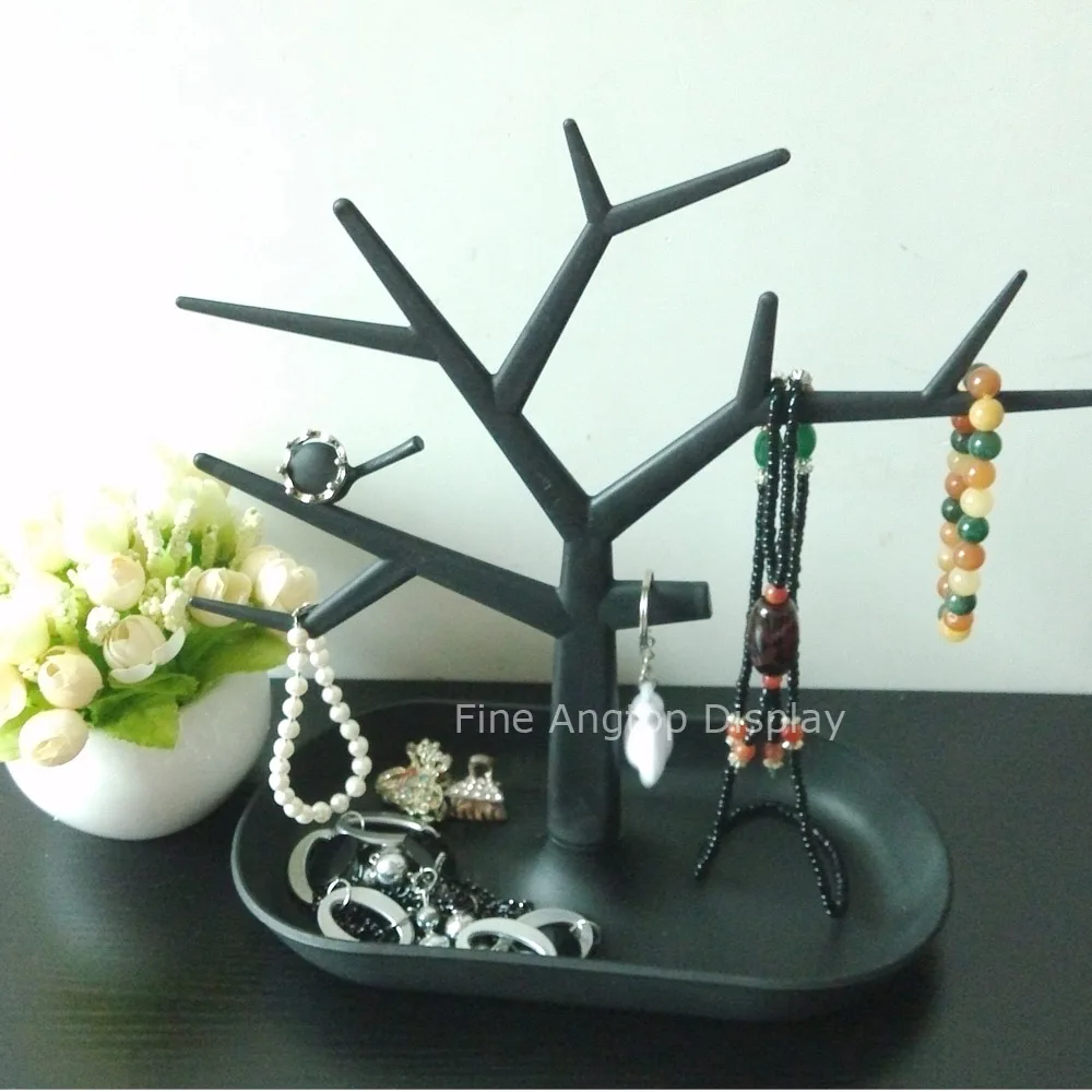 New Arrival Plastic Tree Shaped Branch Display Black Jewelry Stand