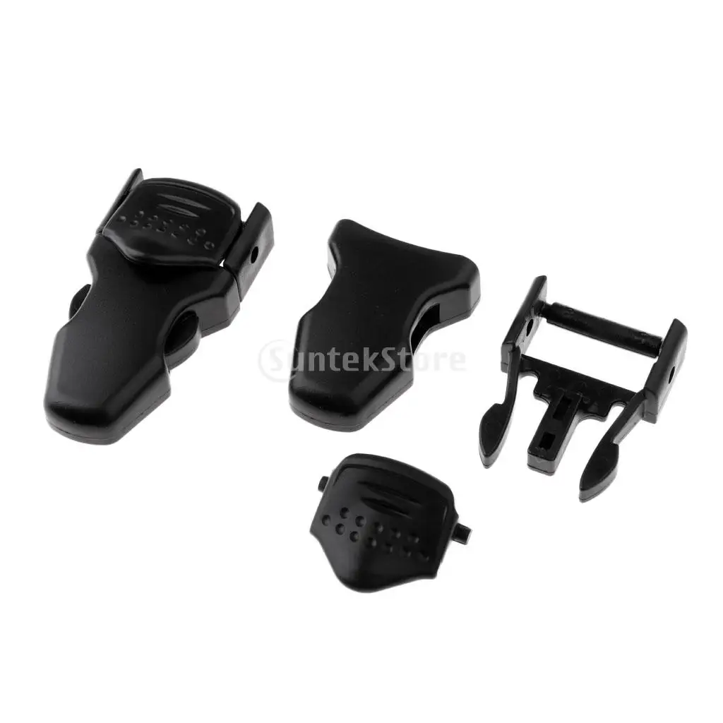 Pack 2 Durable Black Plastic Spare Replacement Scuba Diving Diver Swimming Fin Strap Quick Release Buckles