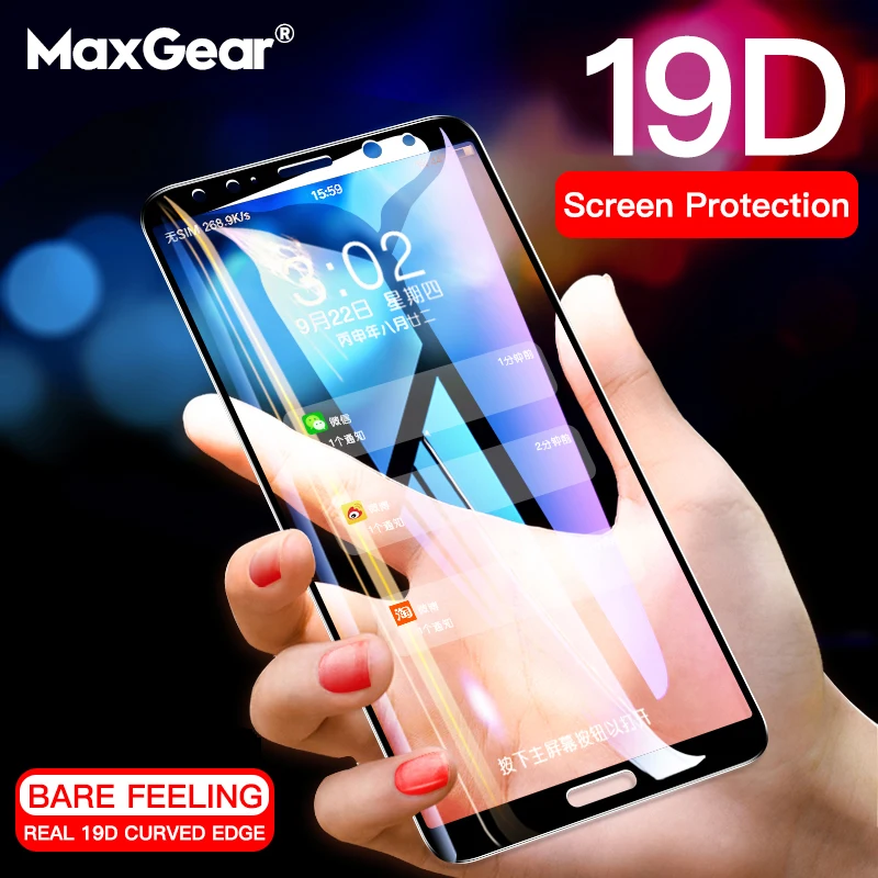Защитное стекло с полным покрытием 19D для Huawei Honor 10 Lite 8X 8C 8A закаленное Mate 20