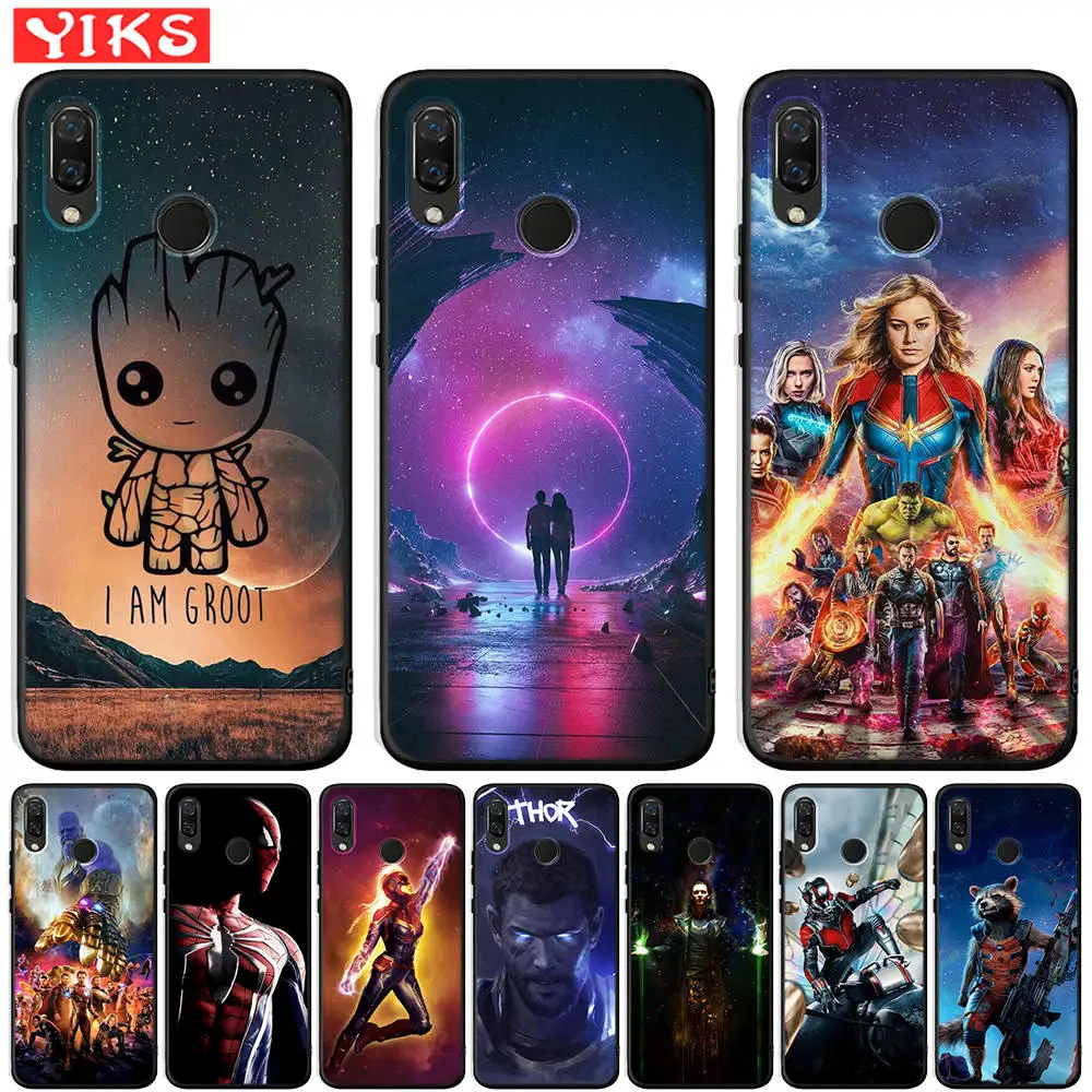

Marvel Starry Sky Case For Huawei Honor 20 Pro 10 9 9i 8 Lite 8X 8C 7A 7X V20 View 20 Black Silicone Cover Grrot Captain Coque