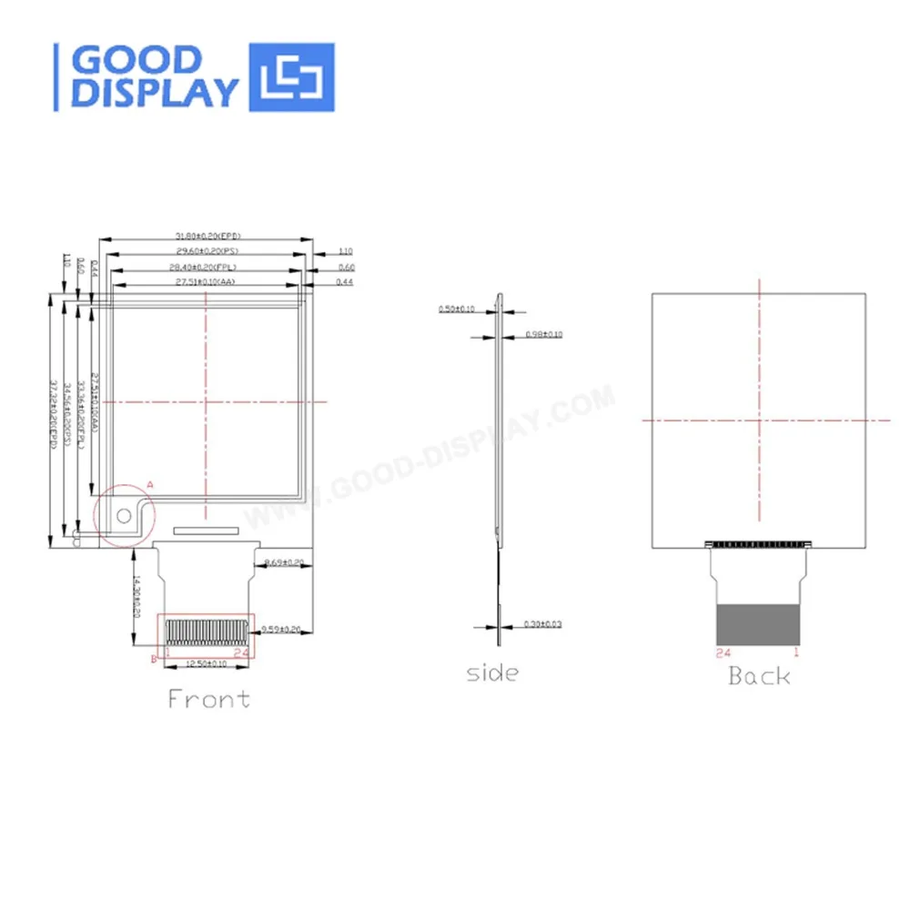 Eink 1,54 inch 3-Цвета черный, белый и желтый дисплей епапер GDEW0154C39