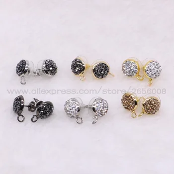 

Fashion jewelry earrings accessories mix color rhinestone for fashion earrings Round earrings stud 2845