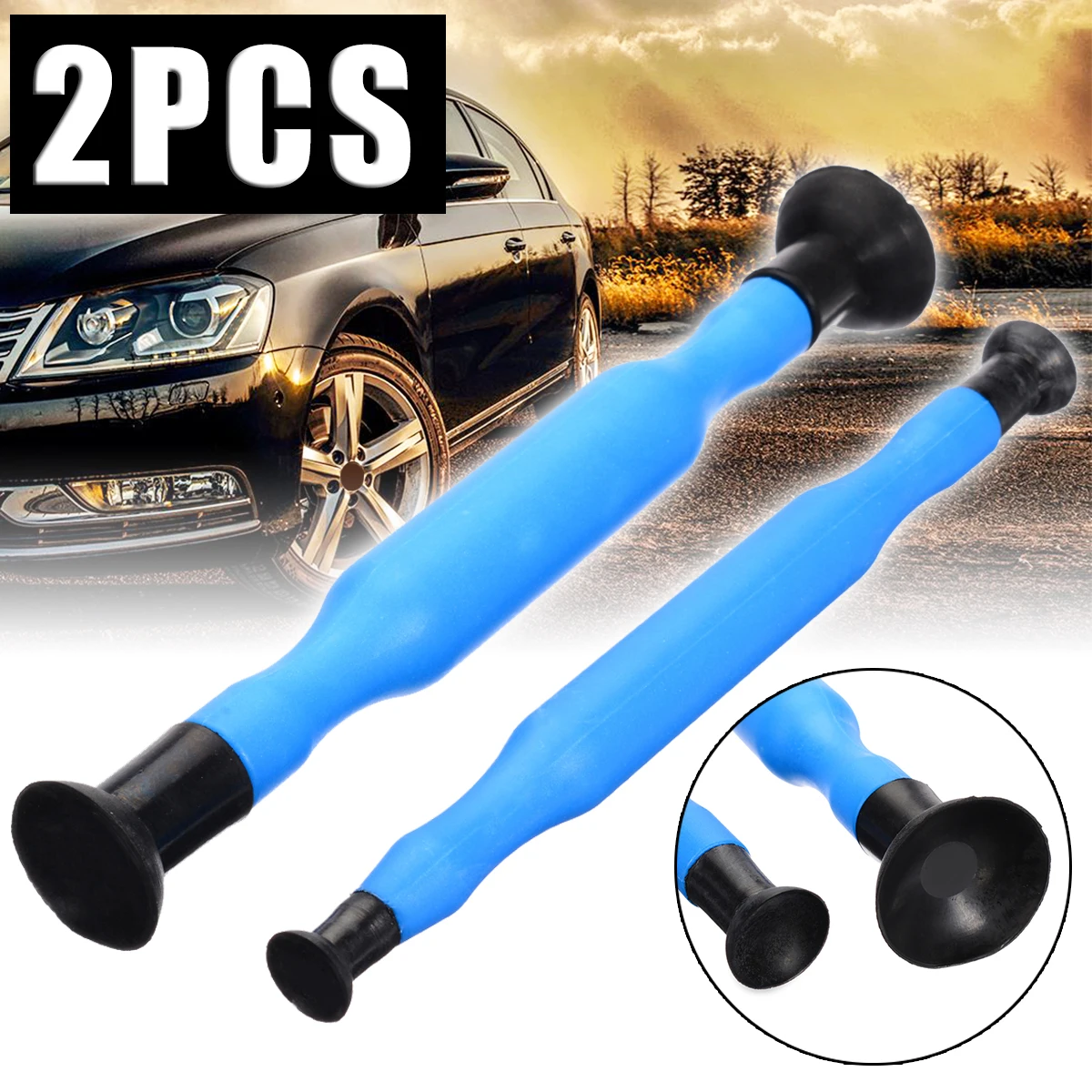 Practical 2pcs/set Blue Valve Lapping Grinding Stick Valve Lapper Tool with Suction Cups For Car Engine Parts