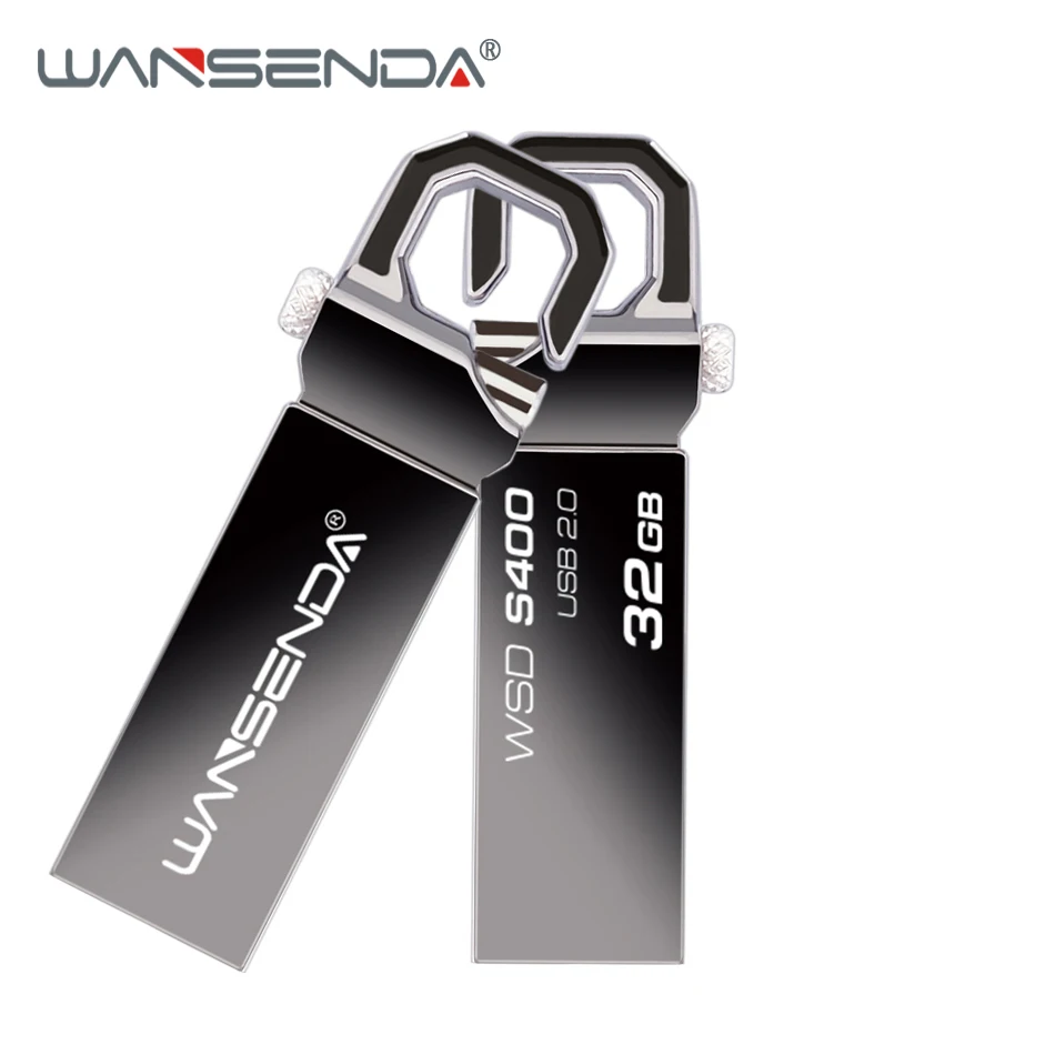

WANSENDA Metal USB Flash Drive Key Chain Pen Drive 8GB 16GB 32GB 64GB Pendrive USB 2.0 Memory Stick Waterproof U Disk